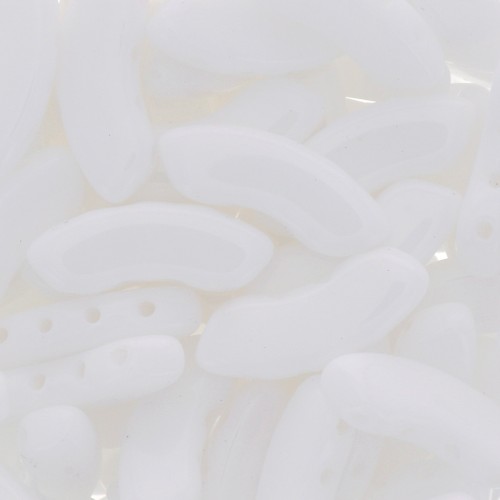 Perles en verre QuadBow Bead 6x15 mm - Opaque White x10