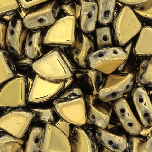 Perles en verre PieDuo Bead 6x8 mm - Full Dorado x30