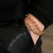 Bracelet maille Jaseron 6.9 mm - Plaqué Or 3 microns x18cm