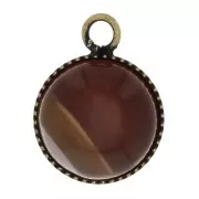 Serti pendentif pour cabochon fond plat 12 mm - Bronze x1