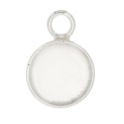 Mini serti pendentif rond pour cabochon fond plat 6 mm - Argent 925 x1|raw }}