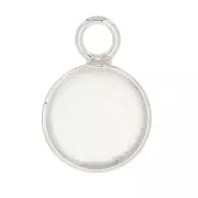 Mini serti pendentif rond pour cabochon fond plat 6 mm - Argent 925 x1
