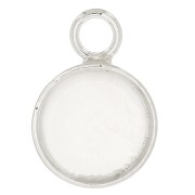 Serti pendentif rond pour cabochon fond plat 8 mm - Argent 925 x1