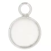 Serti pendentif rond pour cabochon fond plat 8 mm - Argent 925 x1