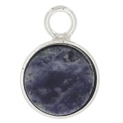 Serti pendentif rond pour cabochon fond plat 8 mm - Argent 925 x1