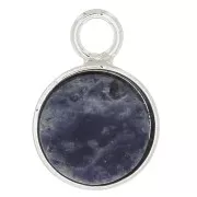 Serti pendentif rond pour cabochon fond plat 8 mm - Argent 925 x1