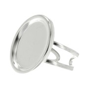 Bague réglable pour cabochon 18x13 mm - Argent 925 x1