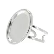 Bague réglable pour cabochon 18x13 mm - Argent 925 x1