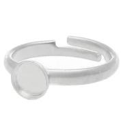 Bague réglable pour cabochon fond plat 6 mm - Argent 925 x1