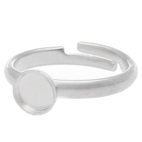 Bague réglable pour cabochon fond plat 6 mm - Argent 925 x1