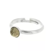 Bague réglable pour cabochon fond plat 6 mm - Argent 925 x1