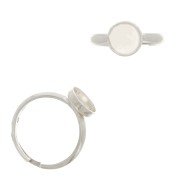 Bague réglable pour cabochon fond plat 8 mm - Argent 925 x1