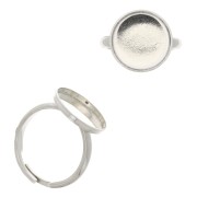 Bague réglable pour cabochon fond plat 15 mm - Argent 925 x1|raw }}