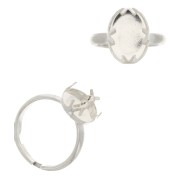 Bague réglable serti pour cabochon fond plat 14x10 mm - Argent 925 x1|raw }}