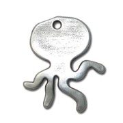 Pendentif poulpe 30 mm Placage Argent fin vieilli x1