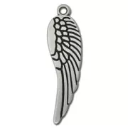 Pendentif aile 70 mm Placage Argent fin vieilli x1