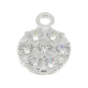Breloque ronde 9 mm avec oxydes de Zirconium - Argent 925 x1