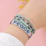 Perles en résine opaque 4 mm - Moutarde x15