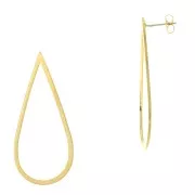 Boucles d'oreilles goutte évidée 50x22 mm - Plaqué Or 3 microns x2
