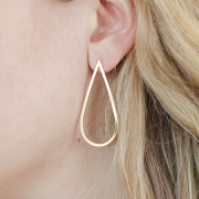 Boucles d'oreilles goutte évidée 50x22 mm - Plaqué Or 3 microns x2