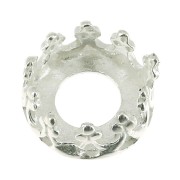 Serti rond griffe - décor couronne - pour cabochon 6 mm - Argent 925 x1