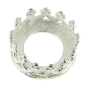 Serti rond griffe - décor couronne - pour cabochon 8 mm - Argent 925 x1