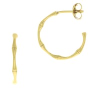 Créoles effet bambou 20 mm - Argent 925 Doré x2|raw }}