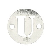 Intercalaire rond 2 trous lettre U 8.5 mm en Argent 925 x1