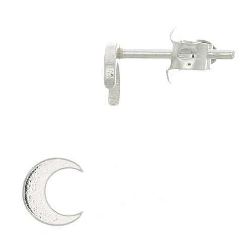 Boucles d'oreilles lune 5 mm - Argent 925 x2