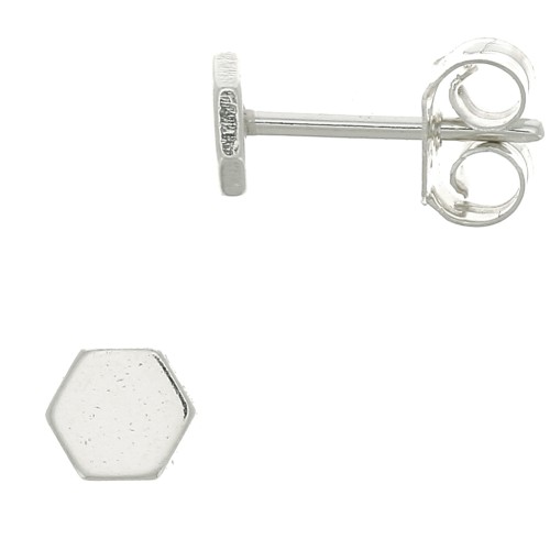 Boucles d'oreilles octogone 4 mm - Argent 925 x2