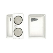 Fermoir aimanté pour lacet plat 10 mm - en Argent 925 x1