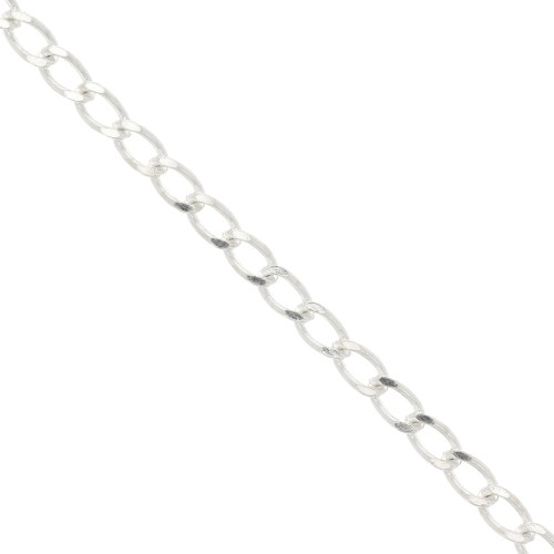 Chaîne maille gourmette limée 3.9 mm en Argent 925 x50cm