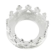 Serti rond griffe - décor couronne - pour cabochon 8 mm Placage Argent fin x1