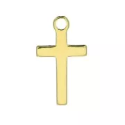 Breloque croix 13x7.5 mm en Argent 925 Doré x1