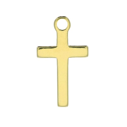 Breloque croix 13x7.5 mm en Argent 925 Doré x1