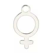 Breloque symbole féminin 10.5x6 mm en Argent 925 x1