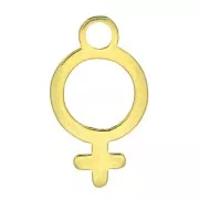 Breloque symbole féminin 10.5x6 mm en Argent 925 Doré x1