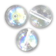 Perles en verre tchèque rondes 12 mm Crystal AB x5