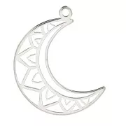 Pendentif lune ethnique 19x14 mm en Argent 925 x1