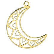 Pendentif lune ethnique 19x14 mm en Argent 925 Doré x1|raw }}