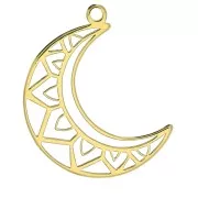 Pendentif lune ethnique 19x14 mm en Argent 925 Doré x1