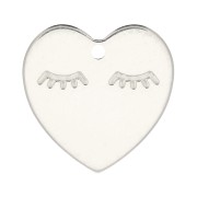 Breloque coeur motif cils 14 mm en Argent 925 x1|raw }}