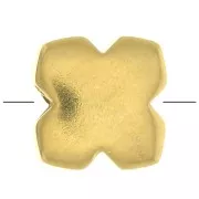 Perle plate trèfle 7 mm - Plaqué Or 3 microns x1