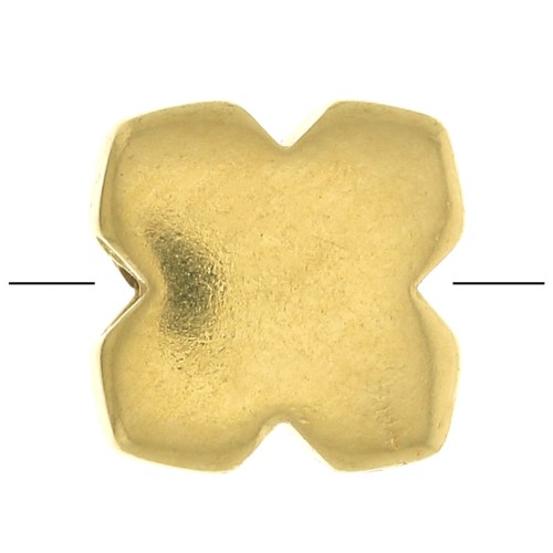 Perle plate trèfle 7 mm - Plaqué Or 3 microns x1