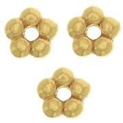 Perles rondelles forme fleur 4.5 mm - Plaqué Or 3 microns x4