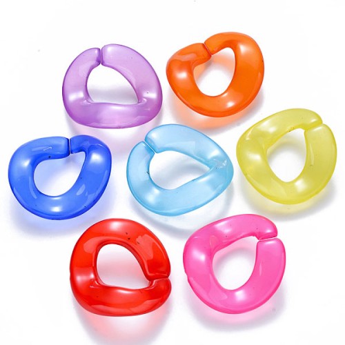 Maillons ovales torsadés 22x23 mm - Multicolore x20