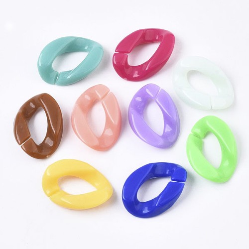 Maillons ovales torsadés 23x16 mm - Multicolore x20