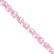 Chaîne plastique maille Forçat 6 mm - Rose clair x42cm|raw }}