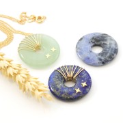 Donuts 30 mm pierre gemme - Cornaline x1