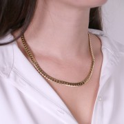 Tour de cou maille anglaise 5.6 mm - Acier inoxydable 316L Doré x45cm